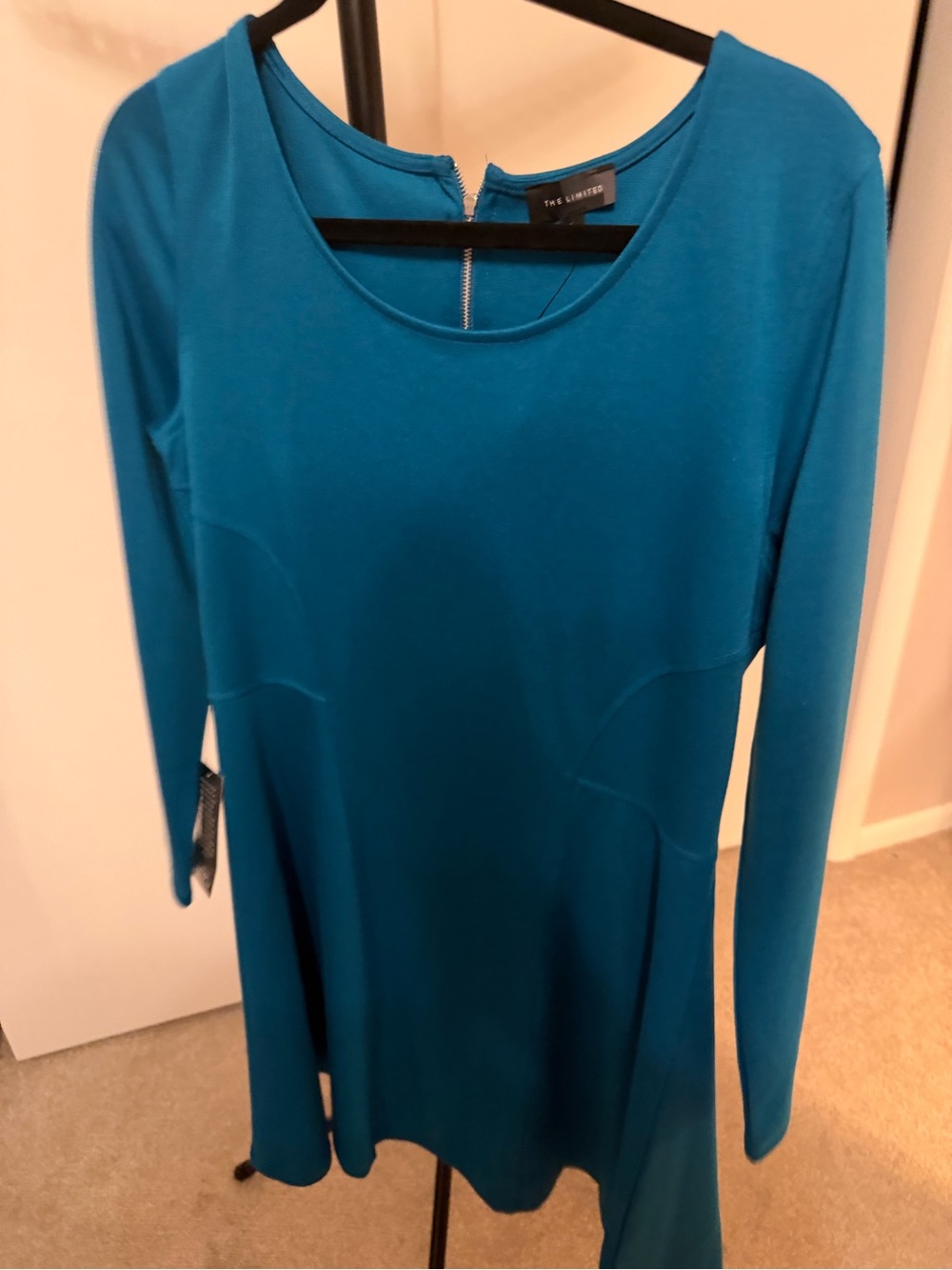 The Limited Teal Long-Sleeve Fit-and-Flare Dress